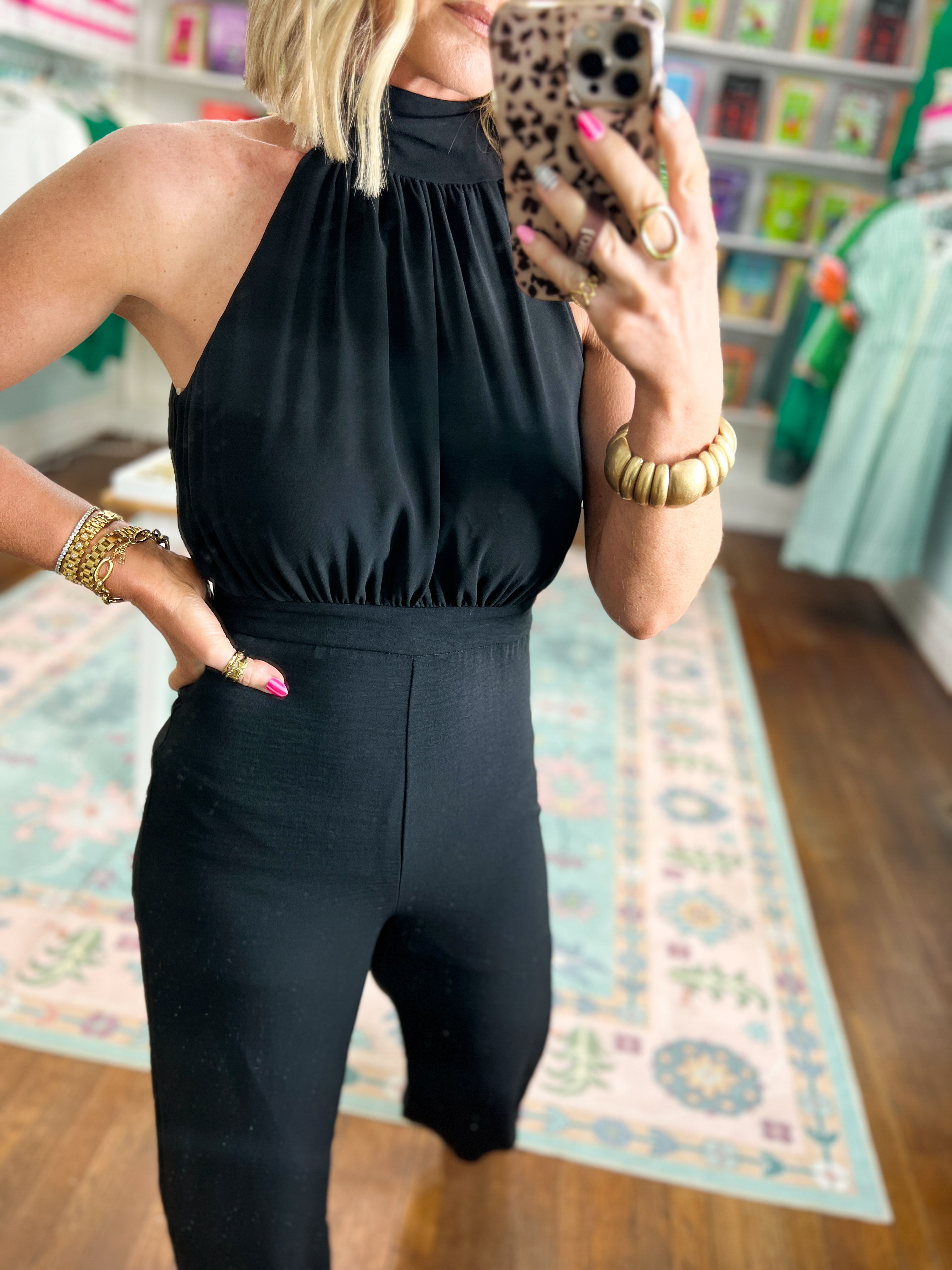 RSVP Ready Halter Neck Jumpsuit -Black