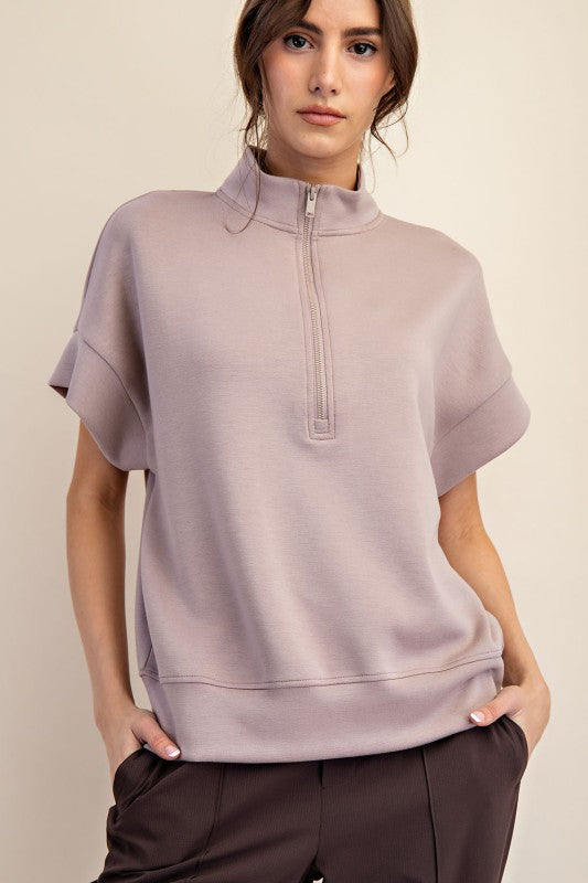 Easy Days Scuba Quarter Zip Short Sleeve Top