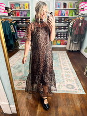 Fierce Elegance Leopard Midi Dress