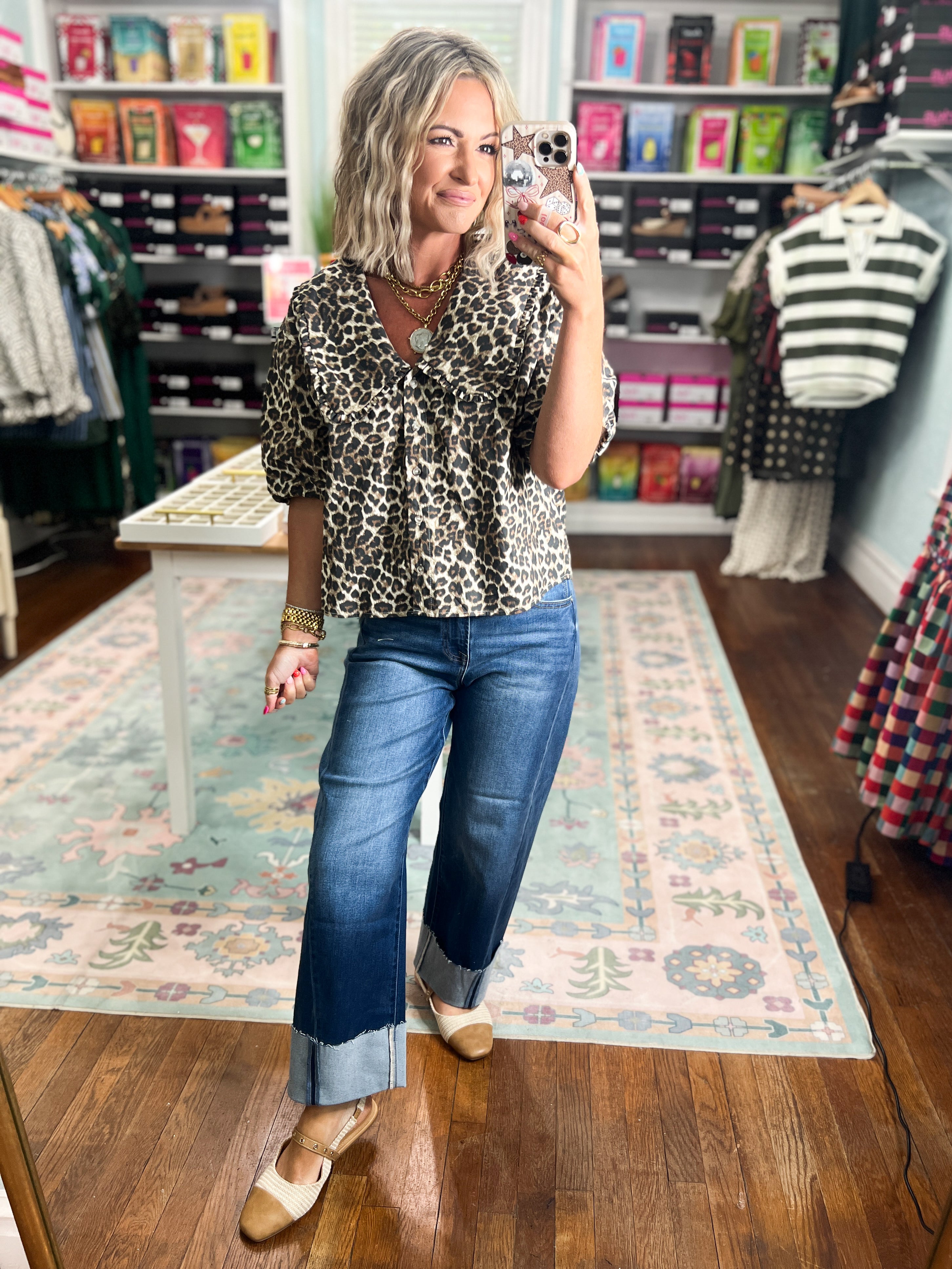 Feeling Fun Leopard Print Blouse