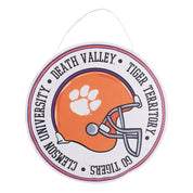 Clemson Reversible Helmet/Wreath Burlee Door Hanging Decor