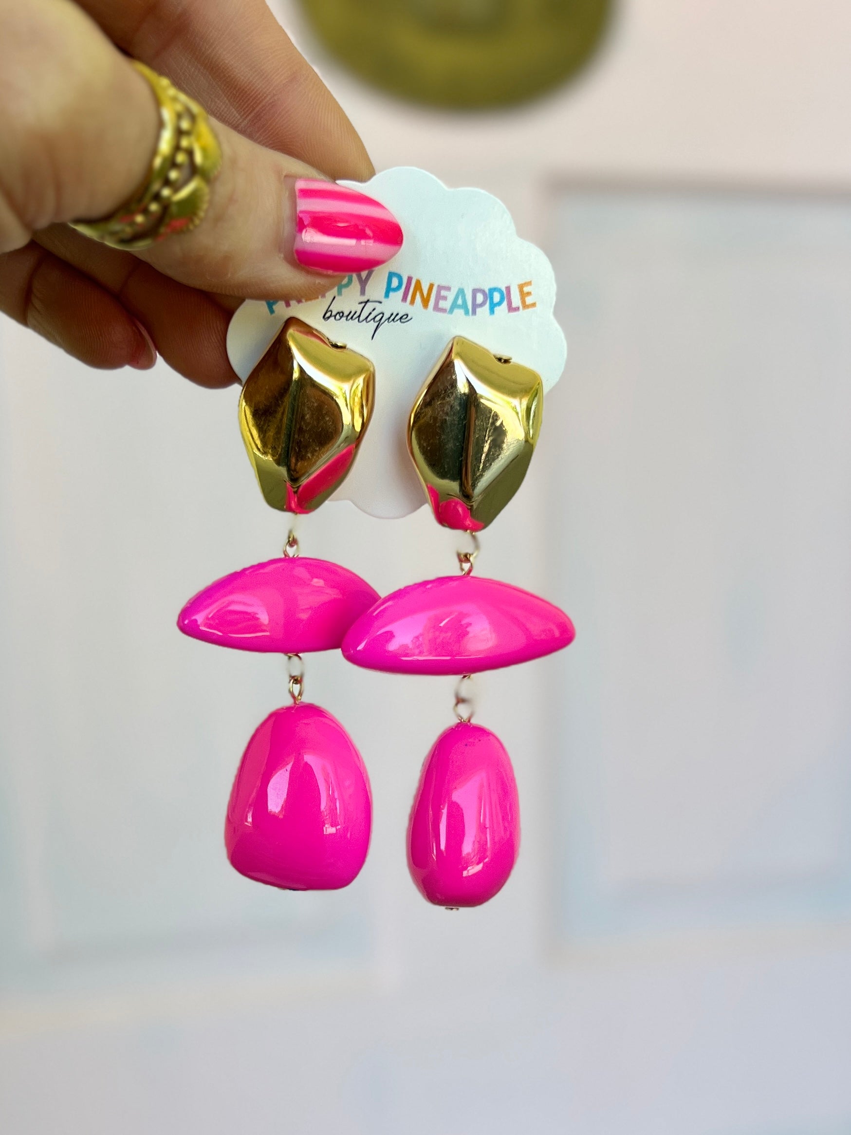 Linear Color Geometric Earrings