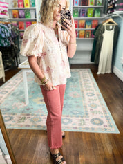 Blush Garden Floral Top