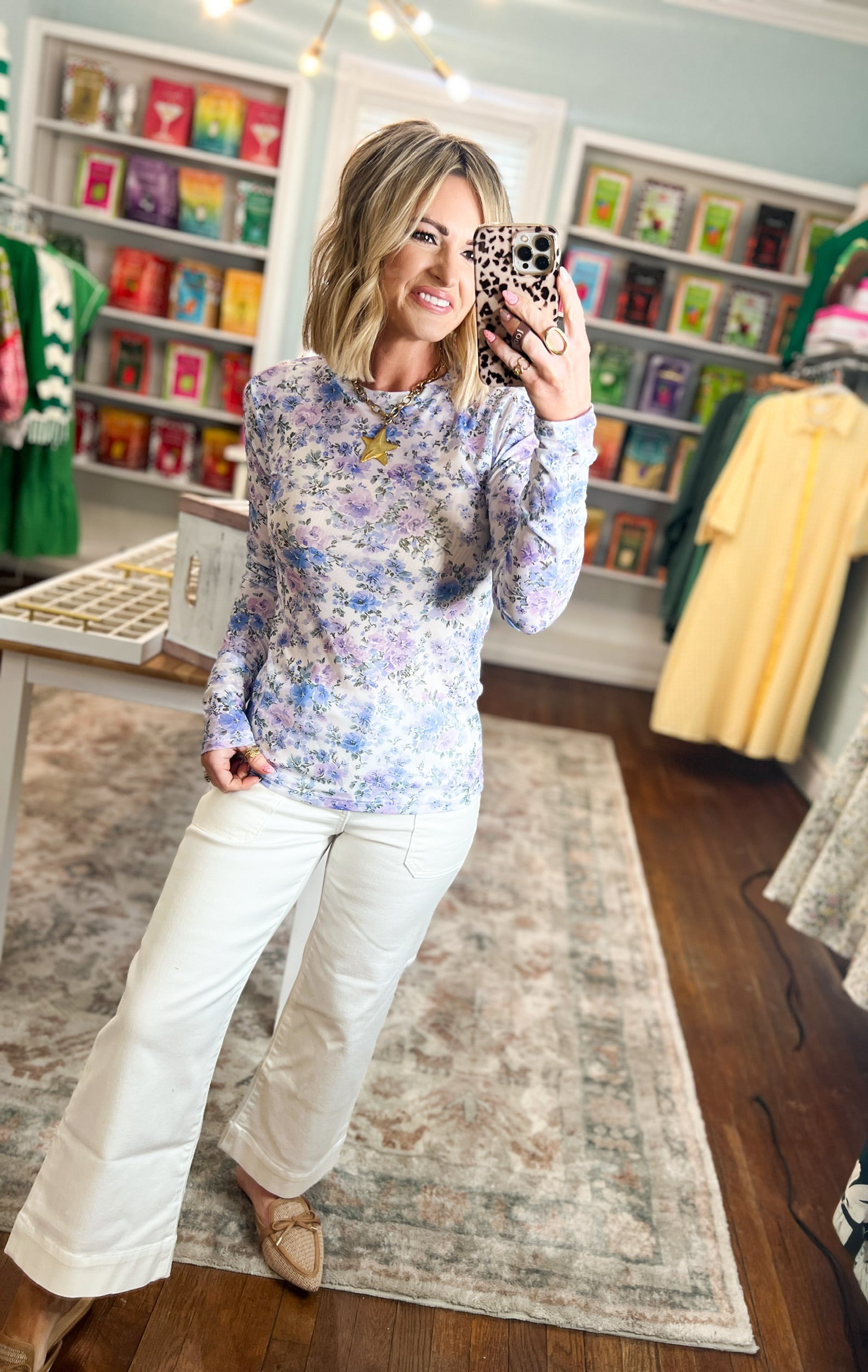 Spring Dress It Up Mesh Tops - Lavender Floral