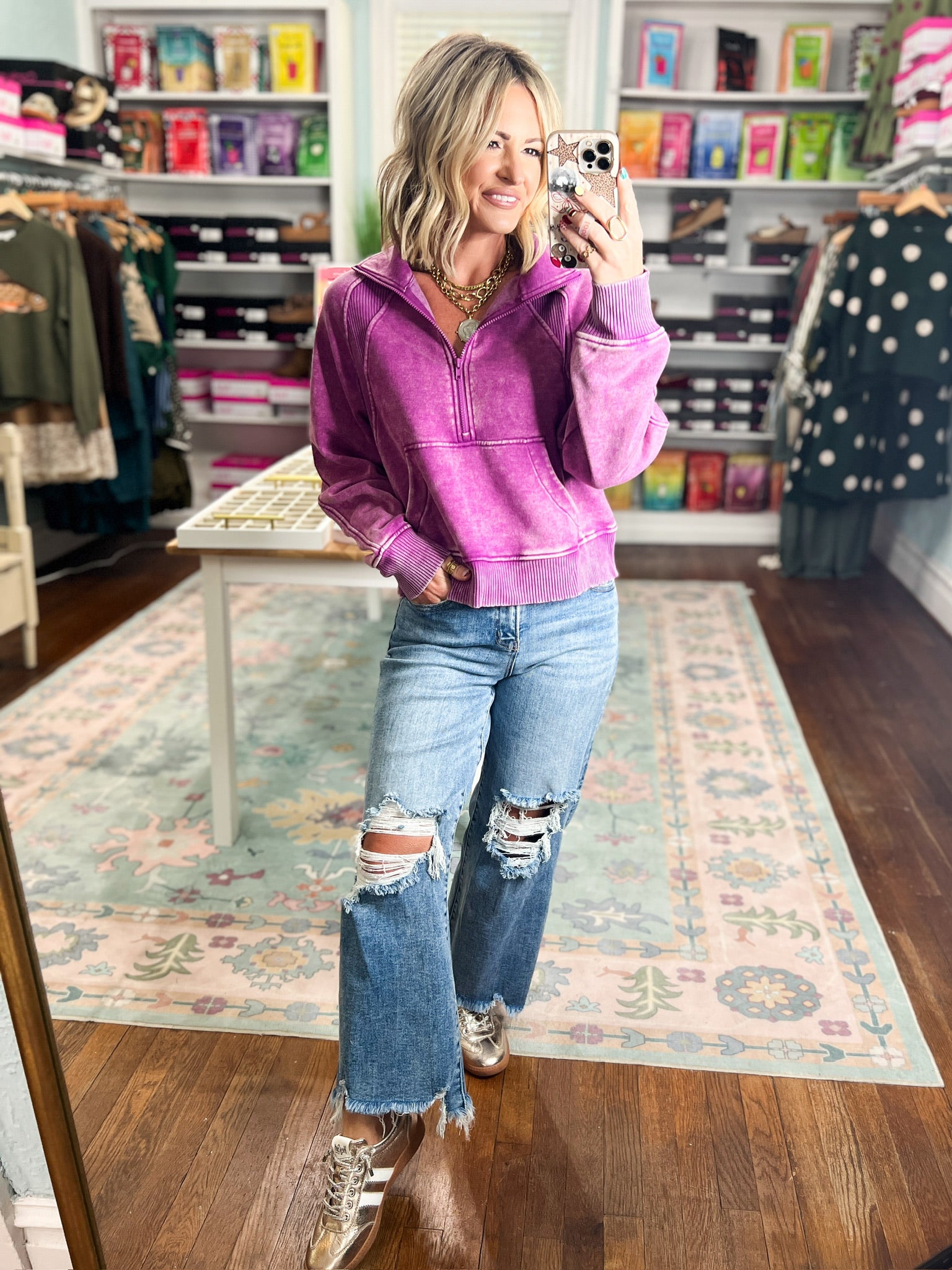 Wondering About the Wind Fleece Pullover - Lt. Plum