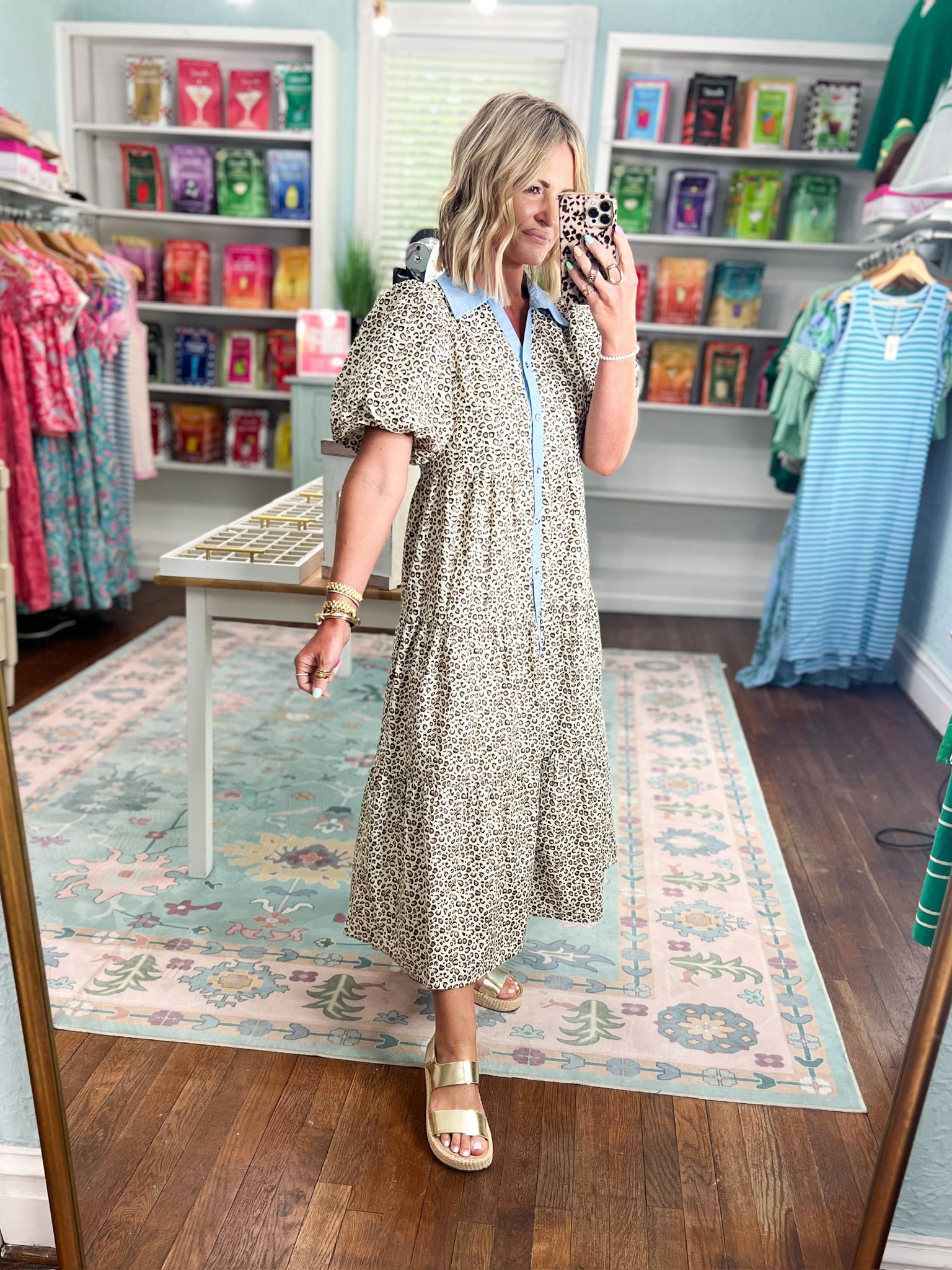 Fierce and Fabulous Leopard Midi Dress
