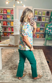 Blossoms and Blooms Floral Print Top