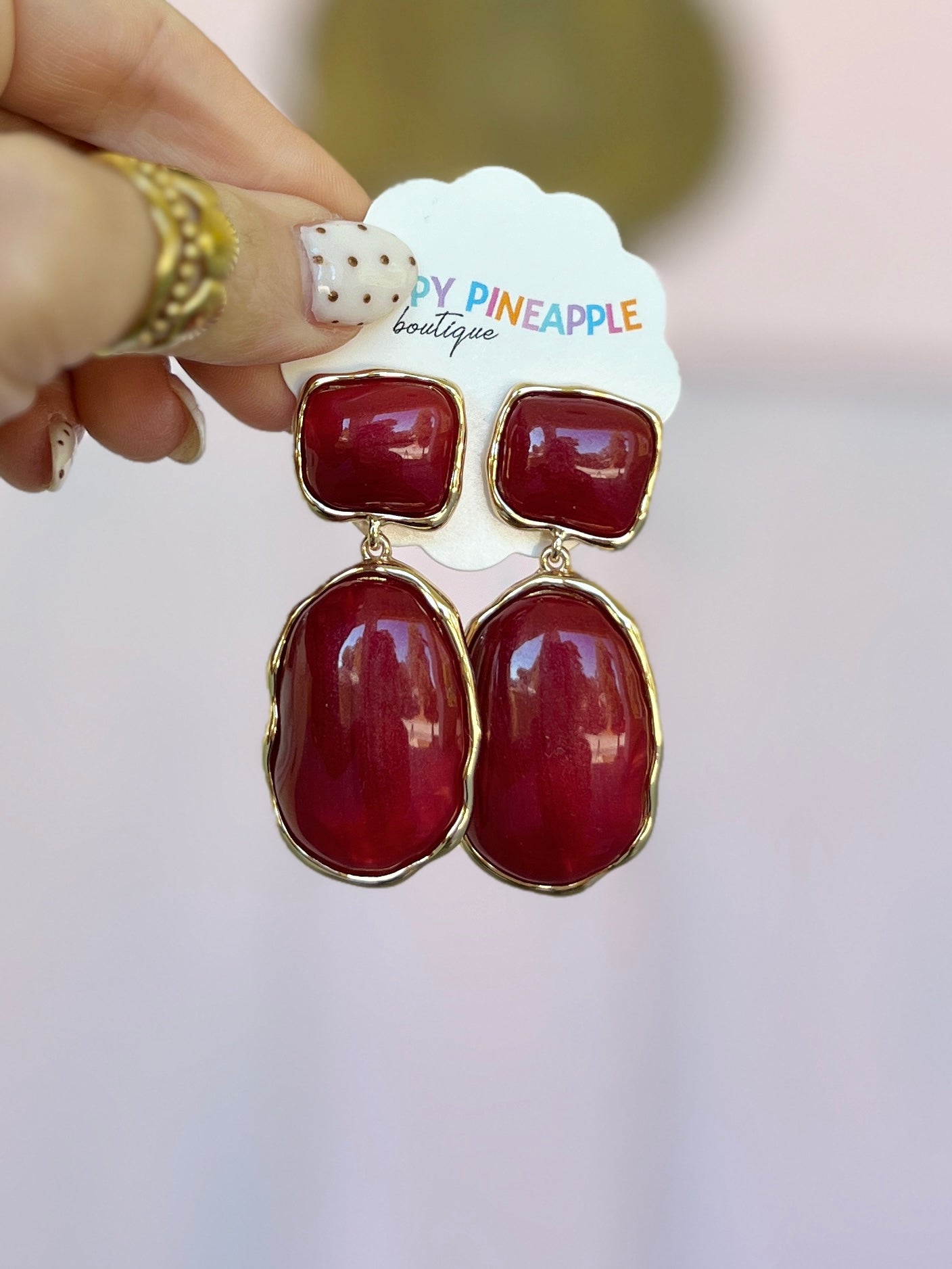 Geometric Oval & Square Earrings