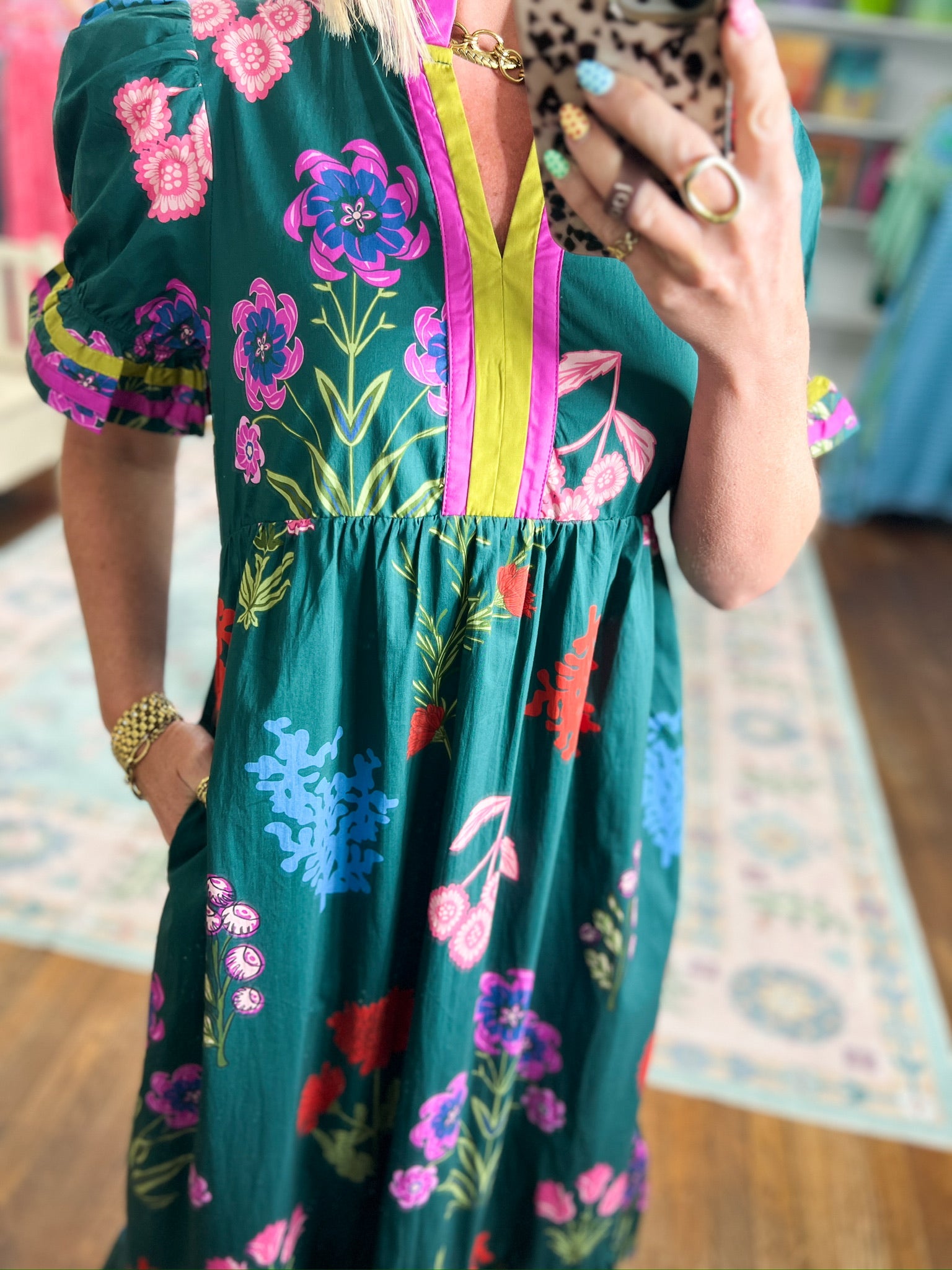 Front Porch Petals Floral Midi Dress