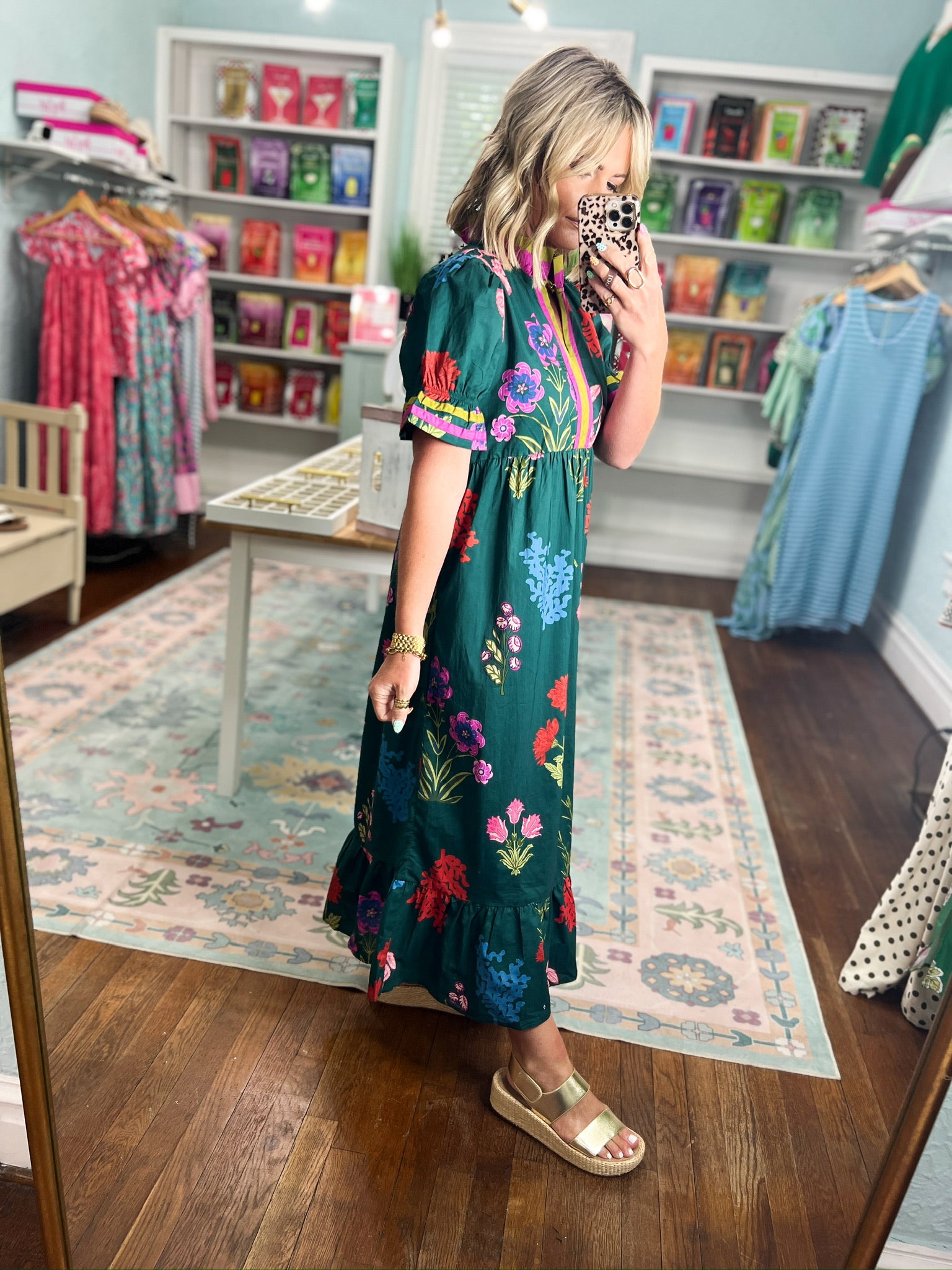 Front Porch Petals Floral Midi Dress
