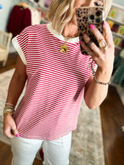 All You Need Stripe Top - Ruby
