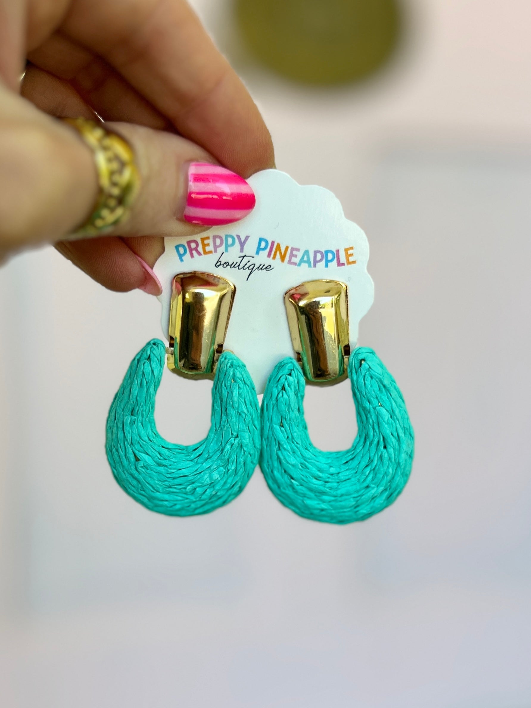 Wrapped Raffia Gradual Earrings