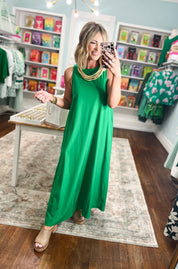 Not Just Anyone Midi Dress - Green