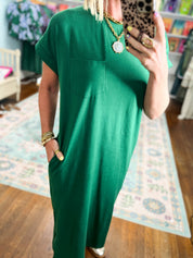 A Clear Mind Midi Dress - Dk. Green