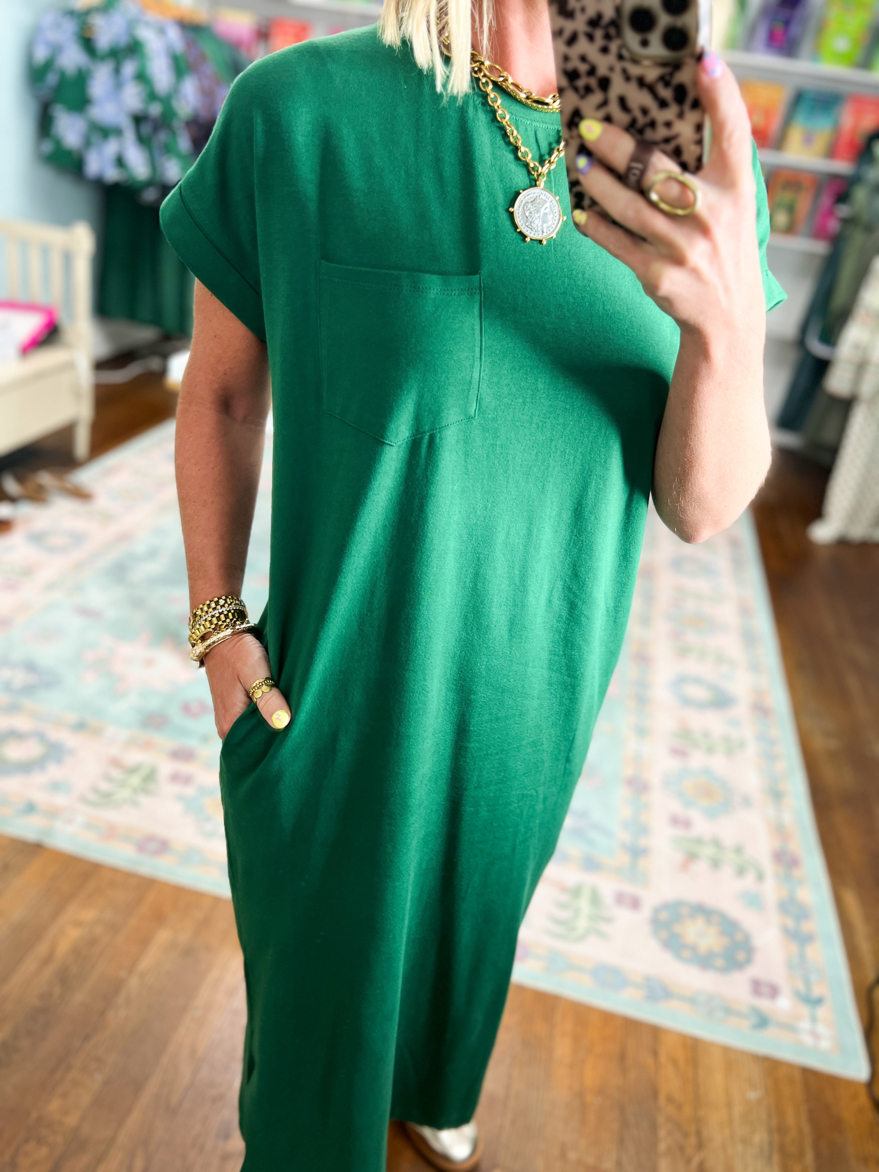 A Clear Mind Midi Dress - Dk. Green