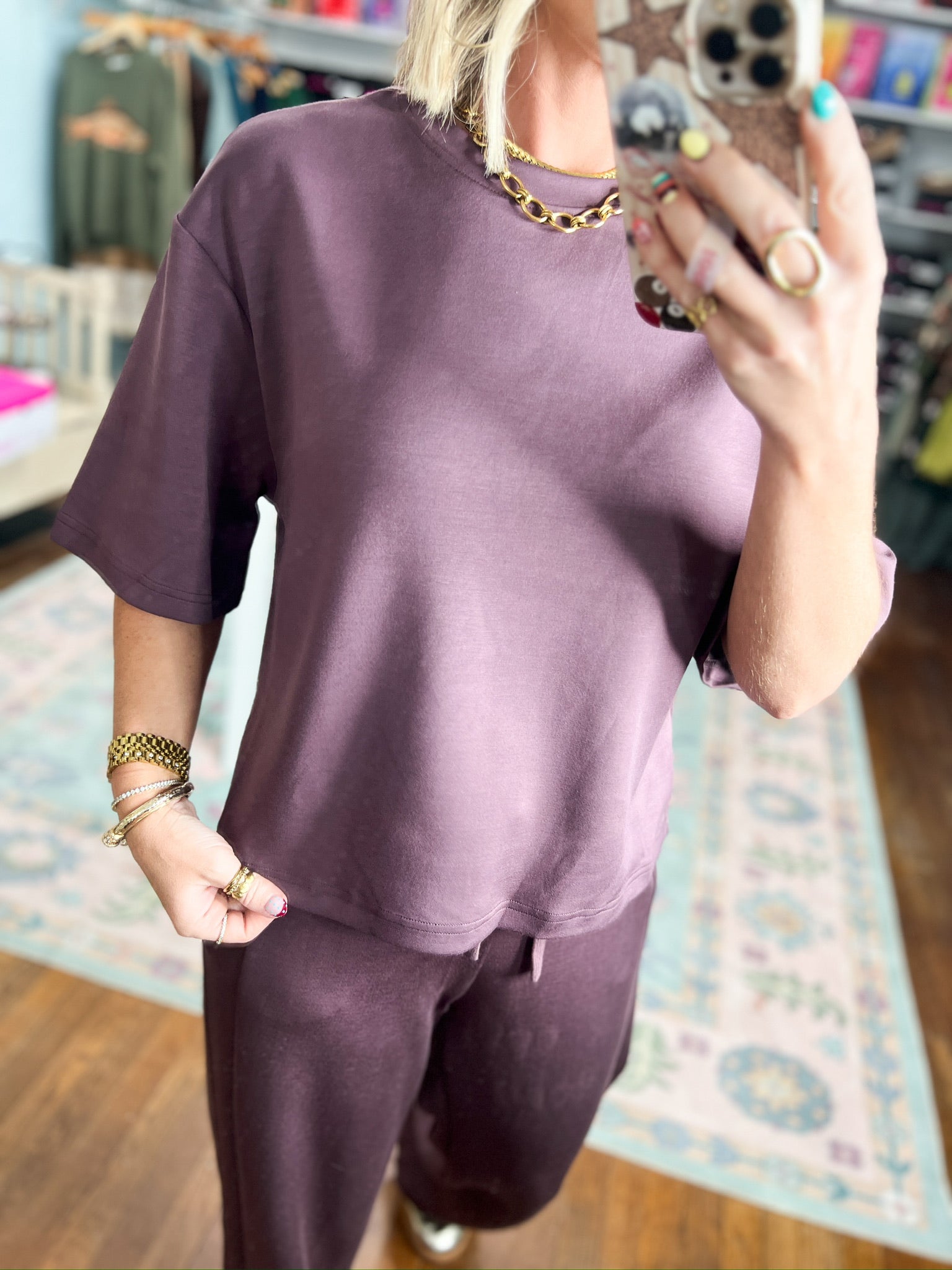 Good Sport Crew Neck Top - Cocoa