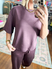 Good Sport Crew Neck Top - Cocoa