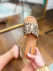 Bergen Leopard Flat Sandals