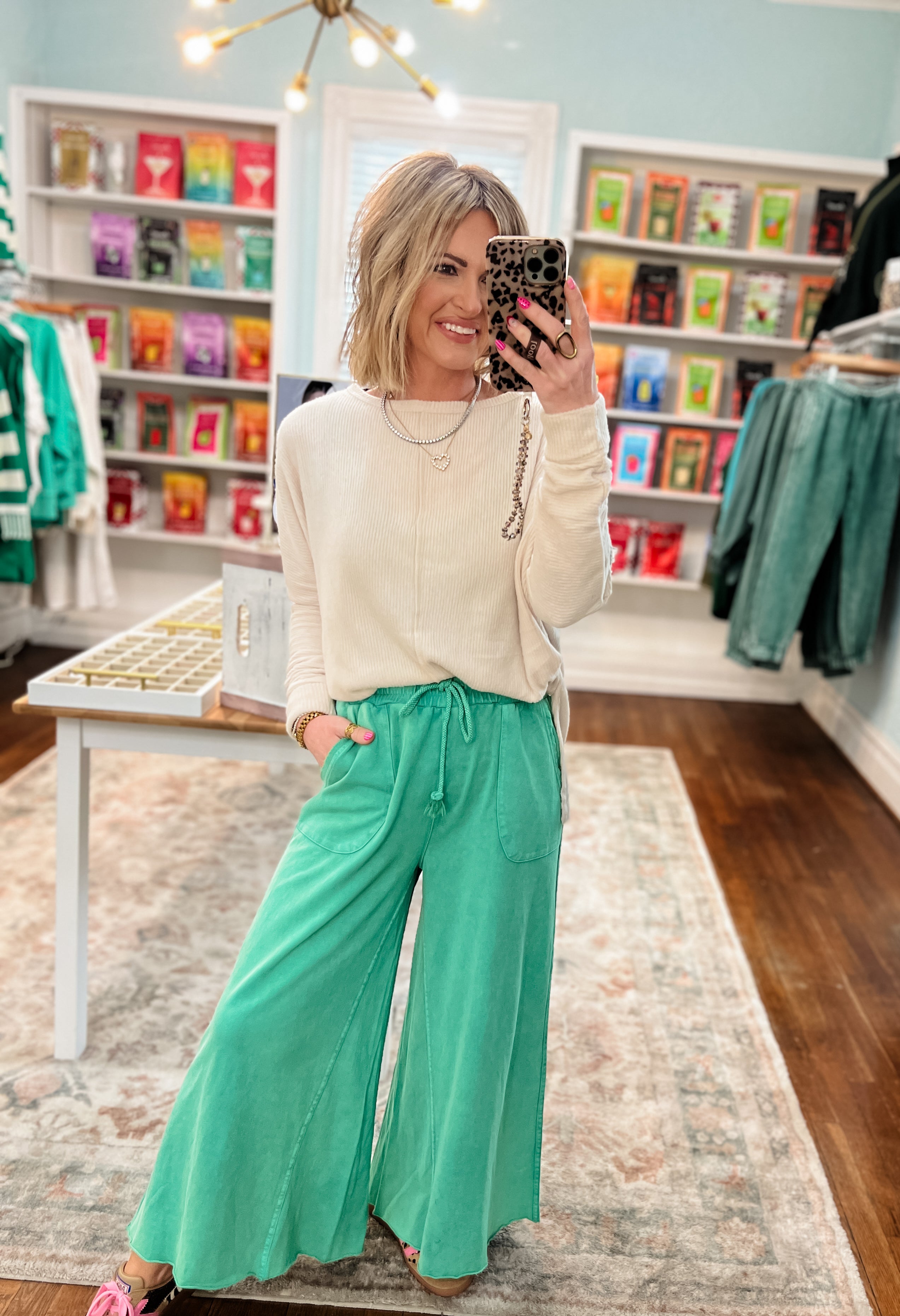 Feeling Spontaneous Wide Leg Pants - Evergreen