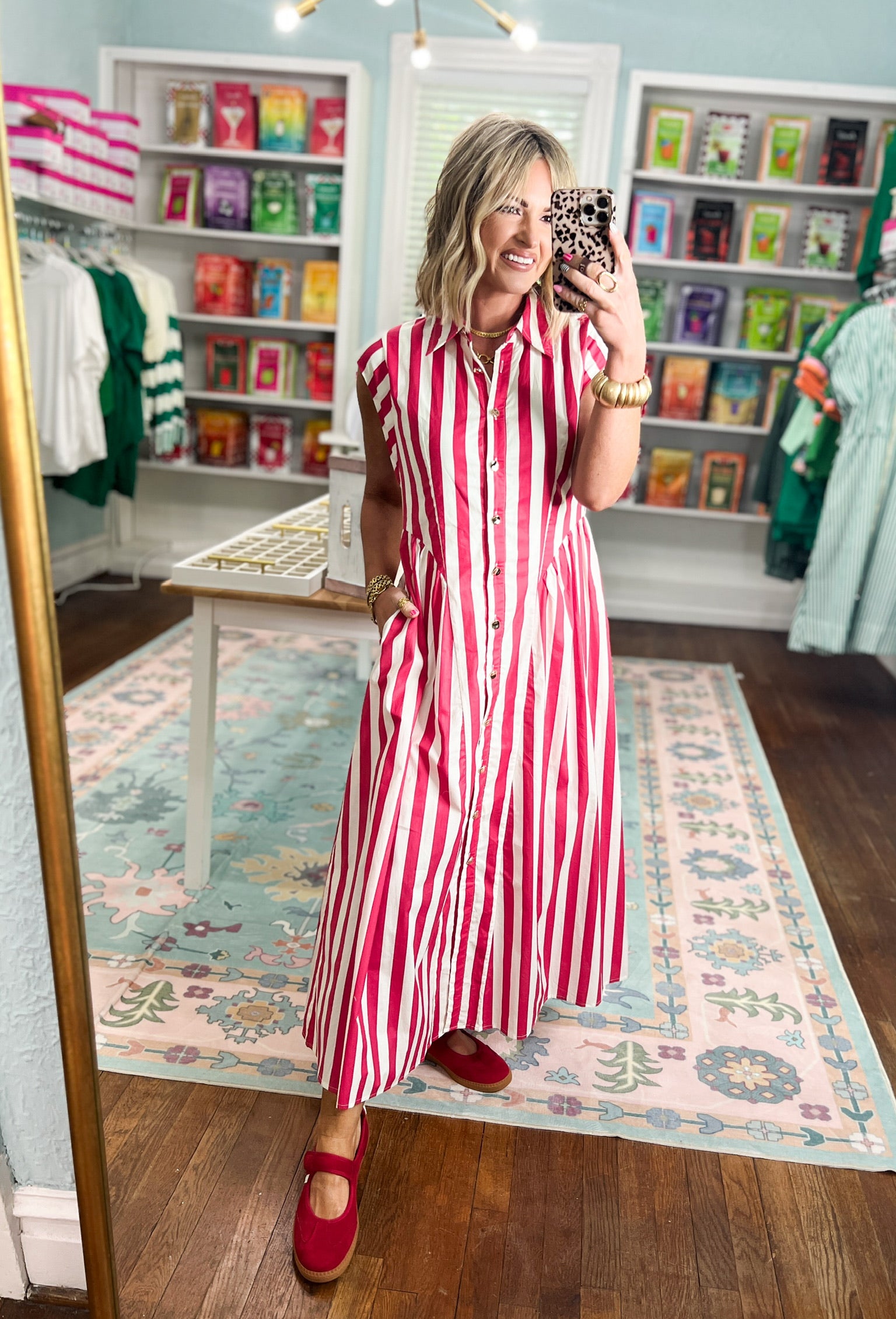 Weekend Wandered Striped Midi Dress