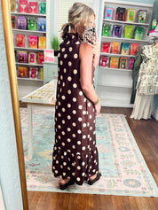 Pretty in Polka Maxi Dress - Brown/Ivory