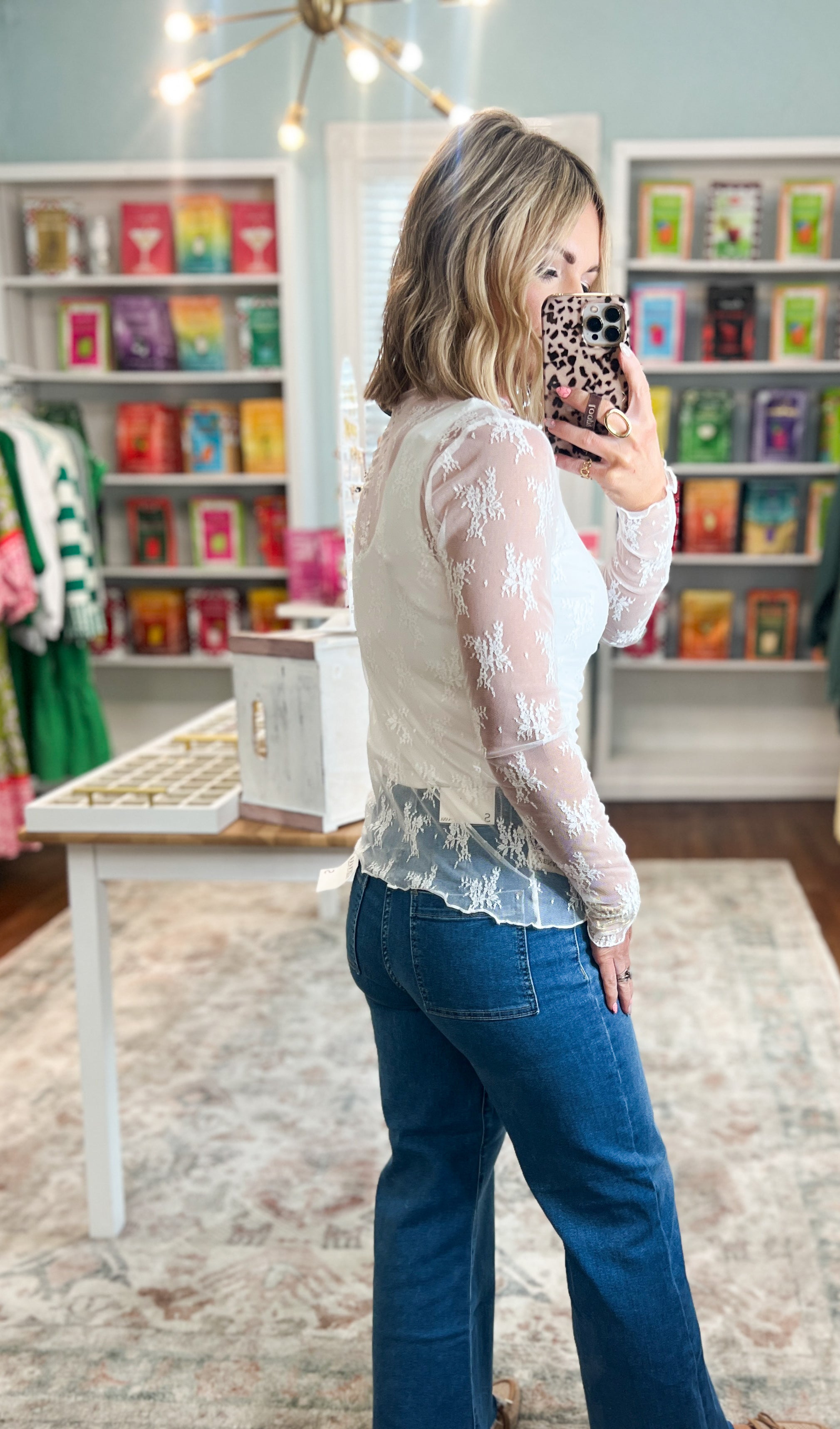 Simply Sweet Lace See-Through Layering Top - Ivory