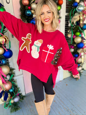 Holiday Vibe Christmas Patchwork Sweatshirt