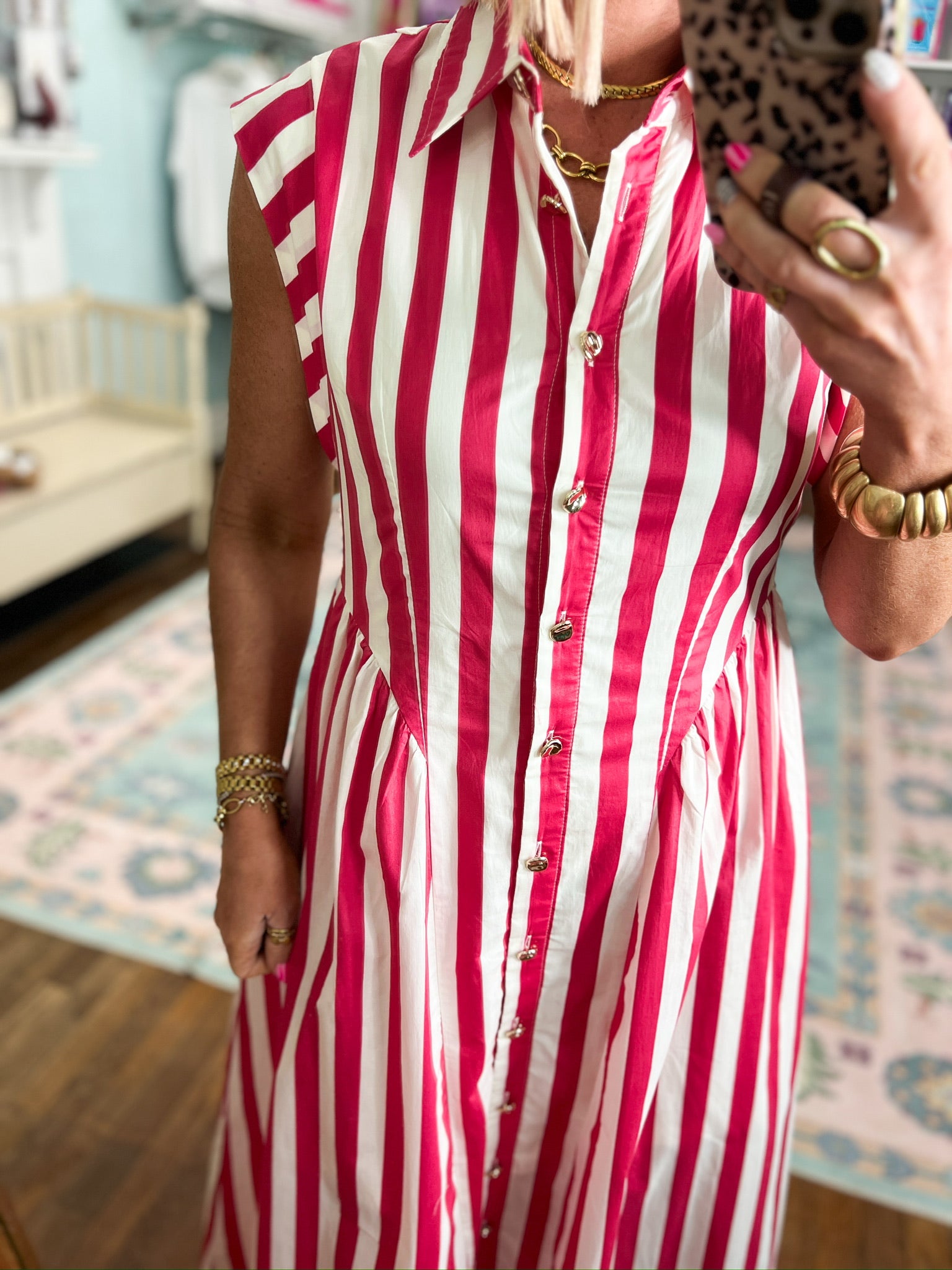 Weekend Wandered Striped Midi Dress