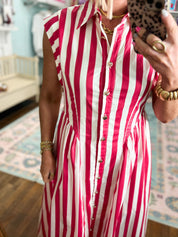 Weekend Wandered Striped Midi Dress