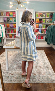 Slice of Happiness Striped Shirt Dress