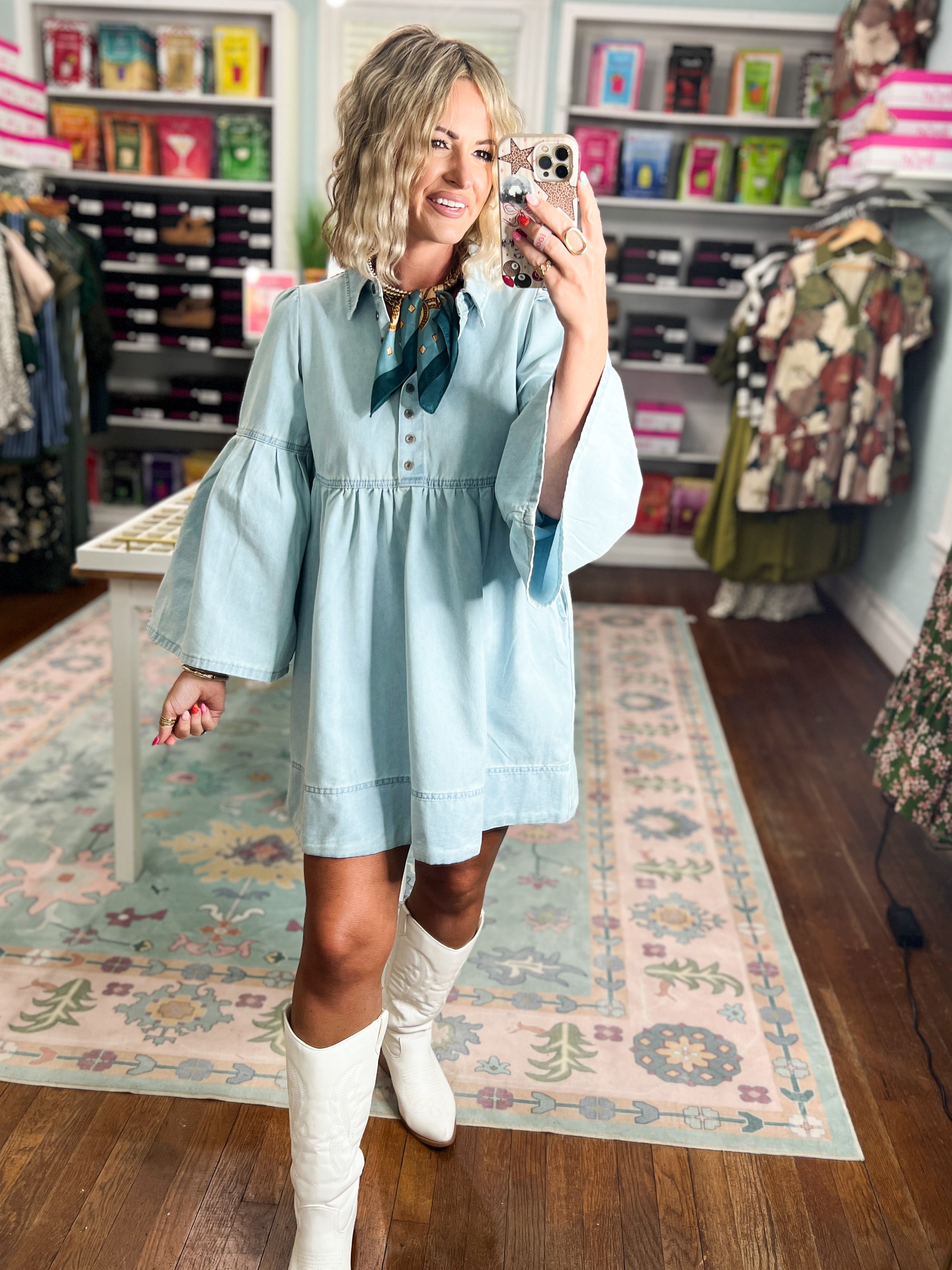 Skies the Limit Denim Dress