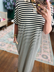 At a Glance Striped Midi Dress