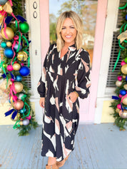 Urban Lifestyle Abstract Midi Dress