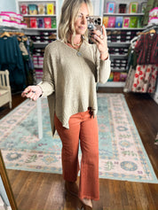 Why Not Dolman Sleeve Sweater Top - Lt. Mocha