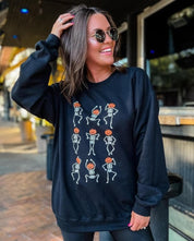 Dancing Pumpkin Head Skeletons Sweatshirt