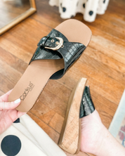 Corky's | Reality - Black Patent Croco Sandals