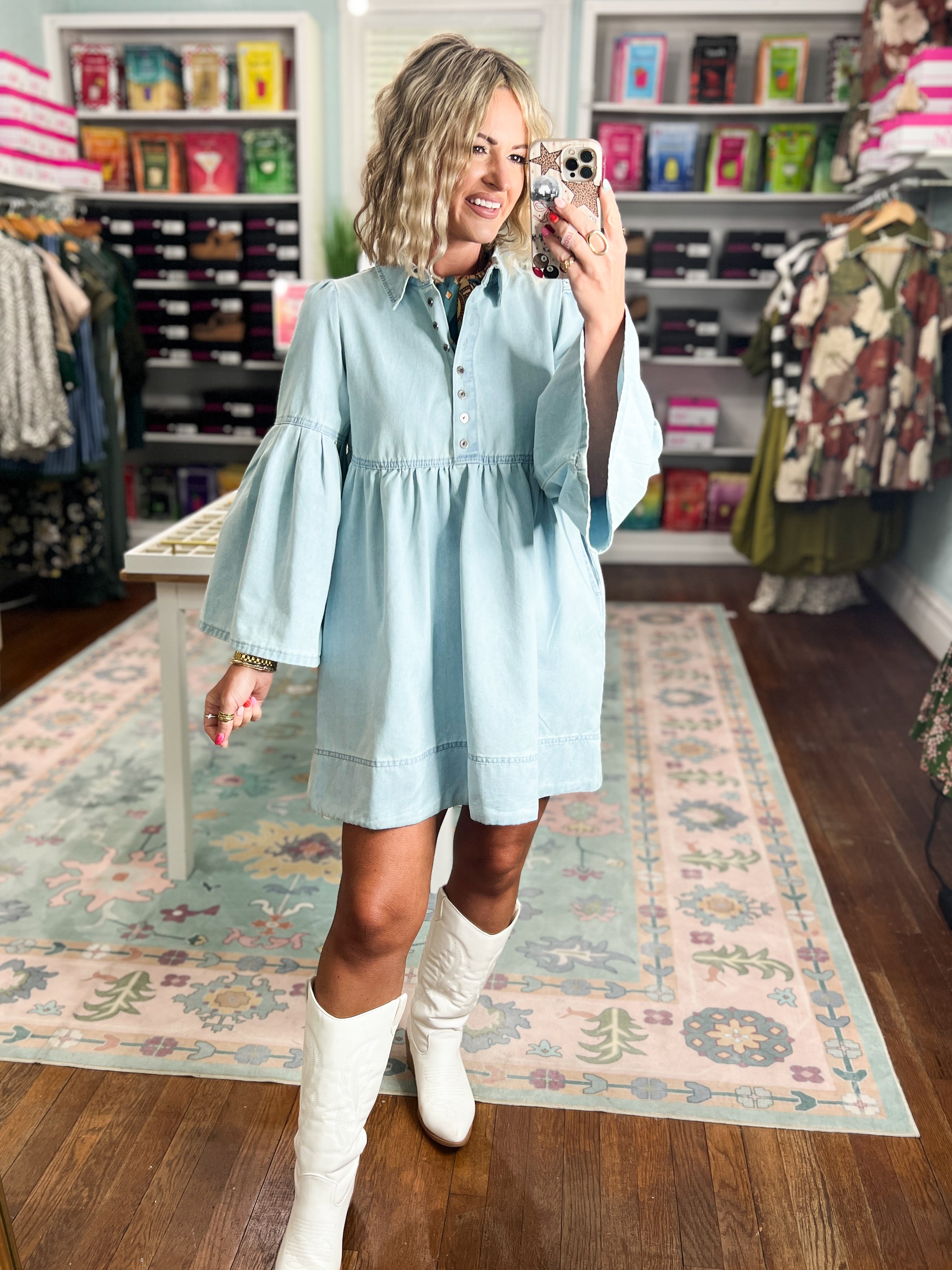 Skies the Limit Denim Dress