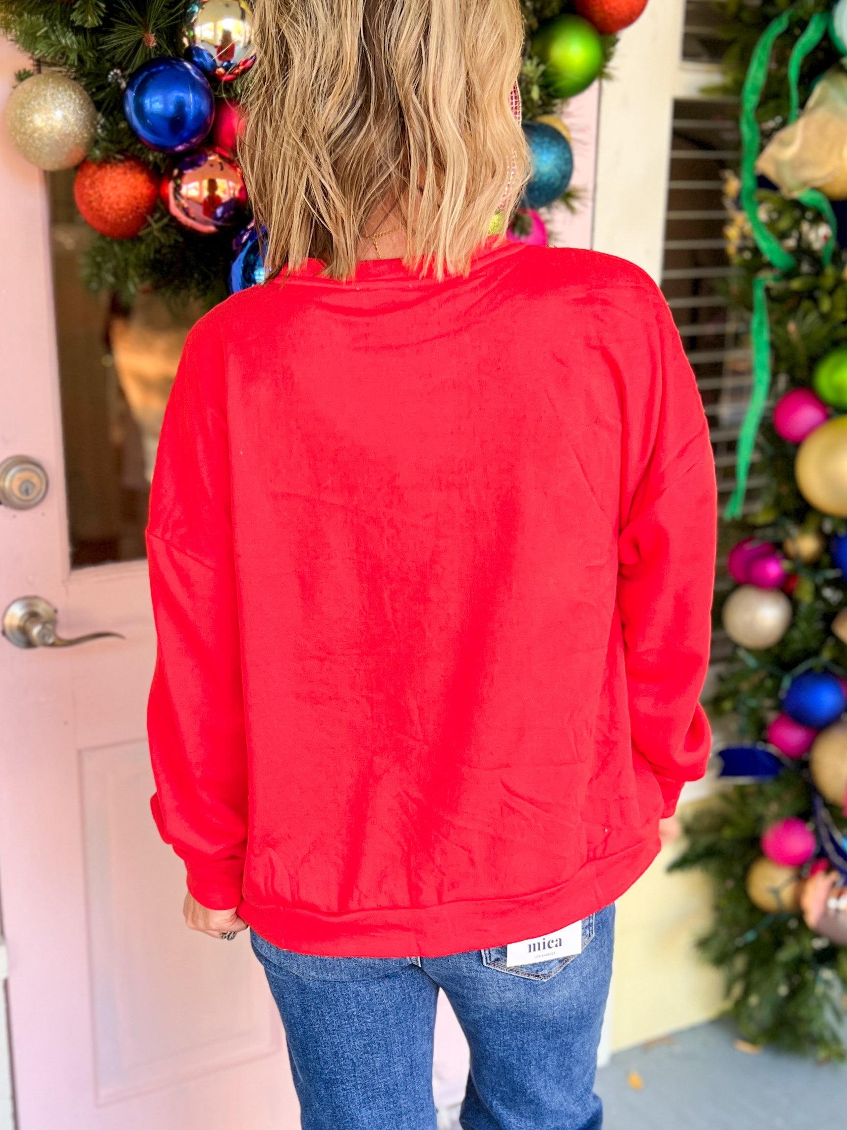 Be the Joy Fleece Pullover - Red/Red Plaid