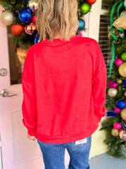 Be the Joy Fleece Pullover - Red/Red Plaid