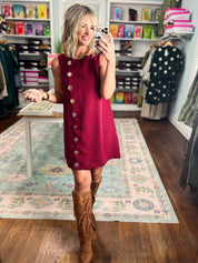 Perfect Introduction Mini Dress - Burgundy