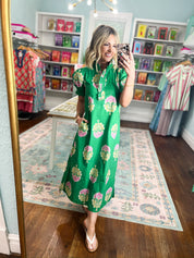 When It All Comes Together Ruffle Collar Midi Dress