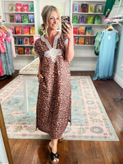 Roam Free Midi Dress - Brown
