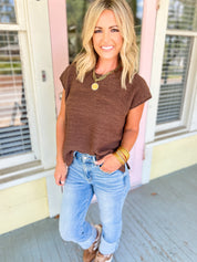 Beyond the Rainbow Crew Neck Top - Brown