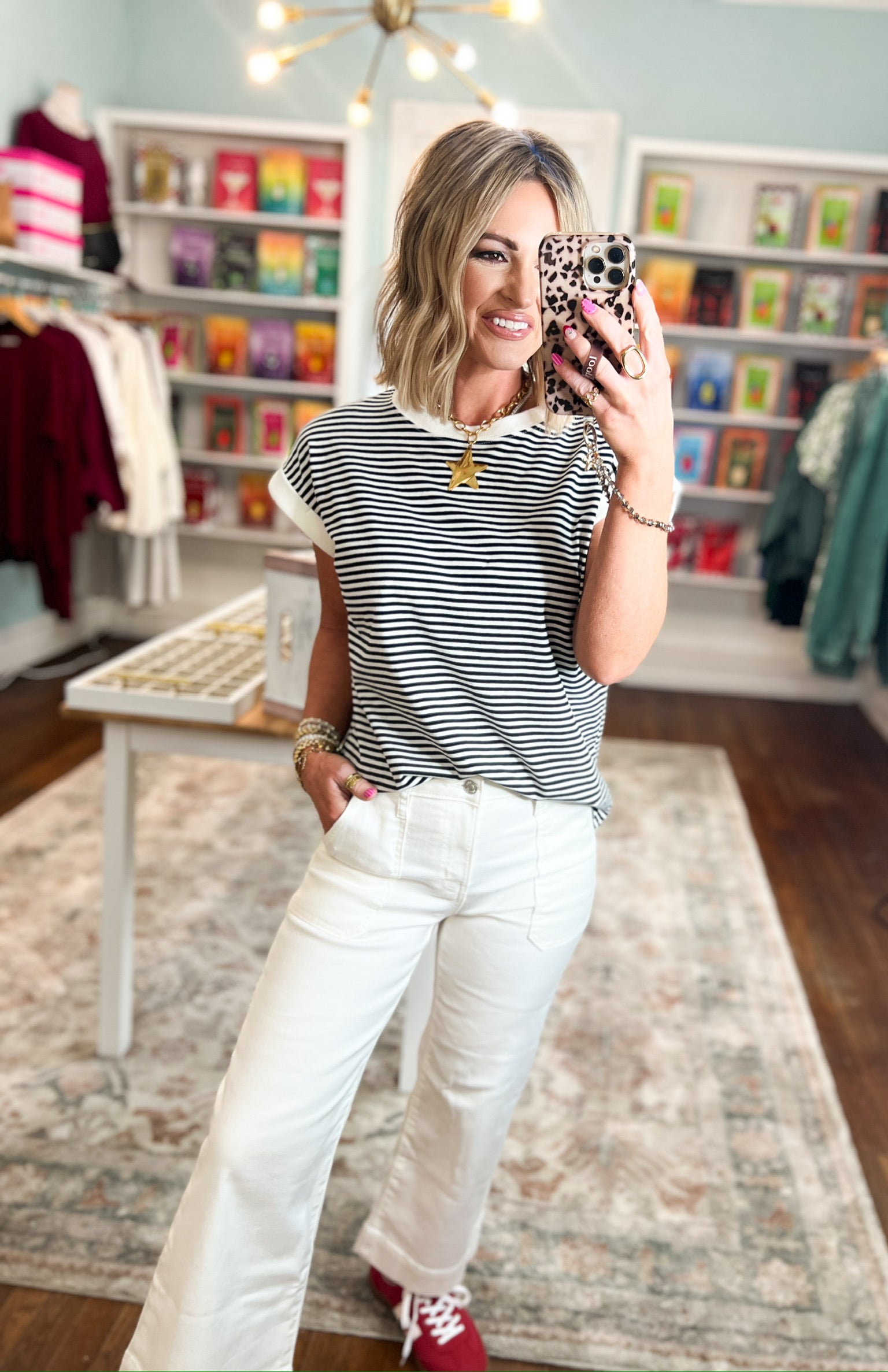 All You Need Stripe Top - Black