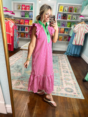 Just Makes Sense Midi Dress - Hot Pink