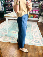 Shared With You Satin Skirt - Navy