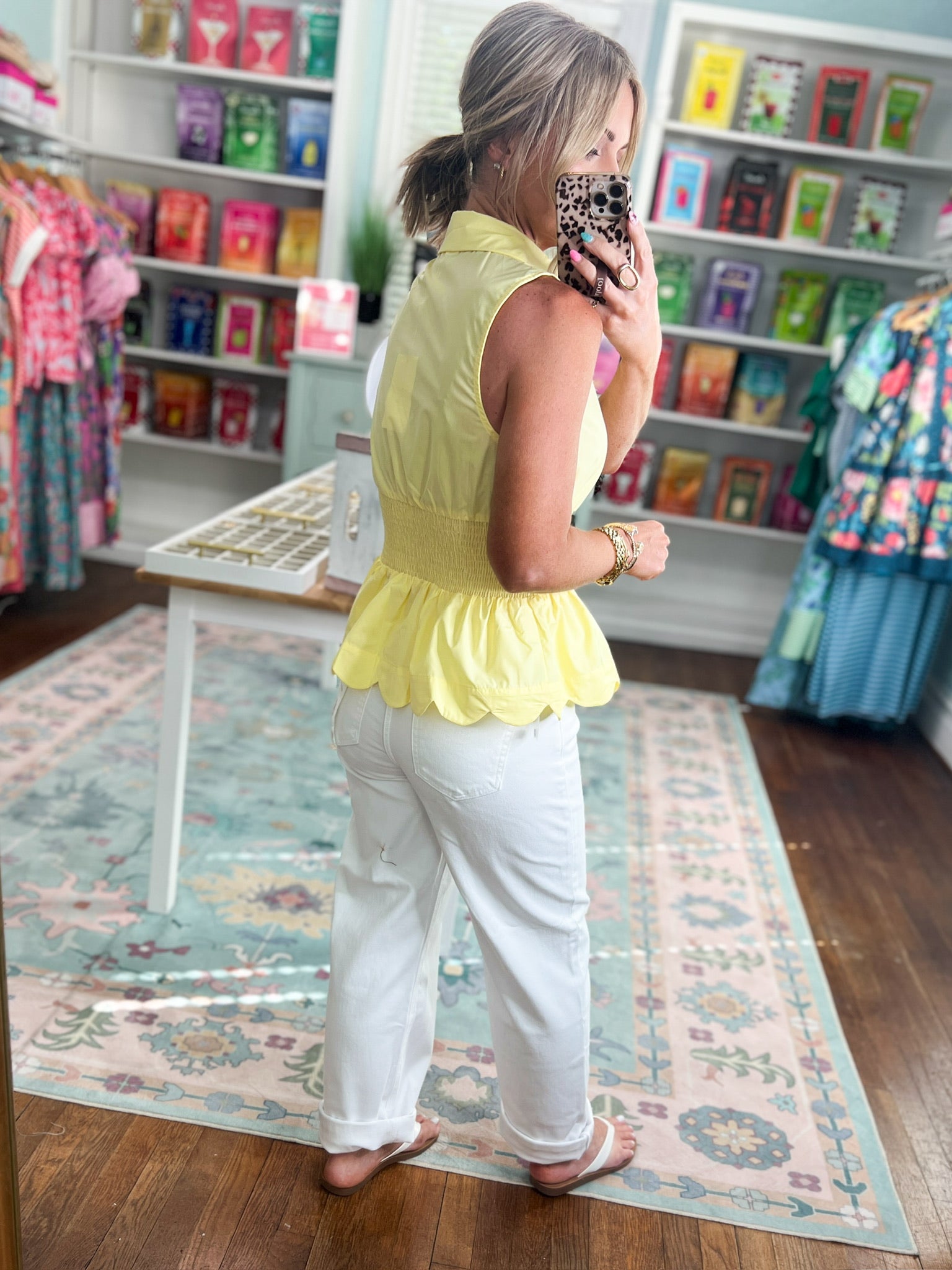 In Your Happy Place Scolloped Top - Yellow