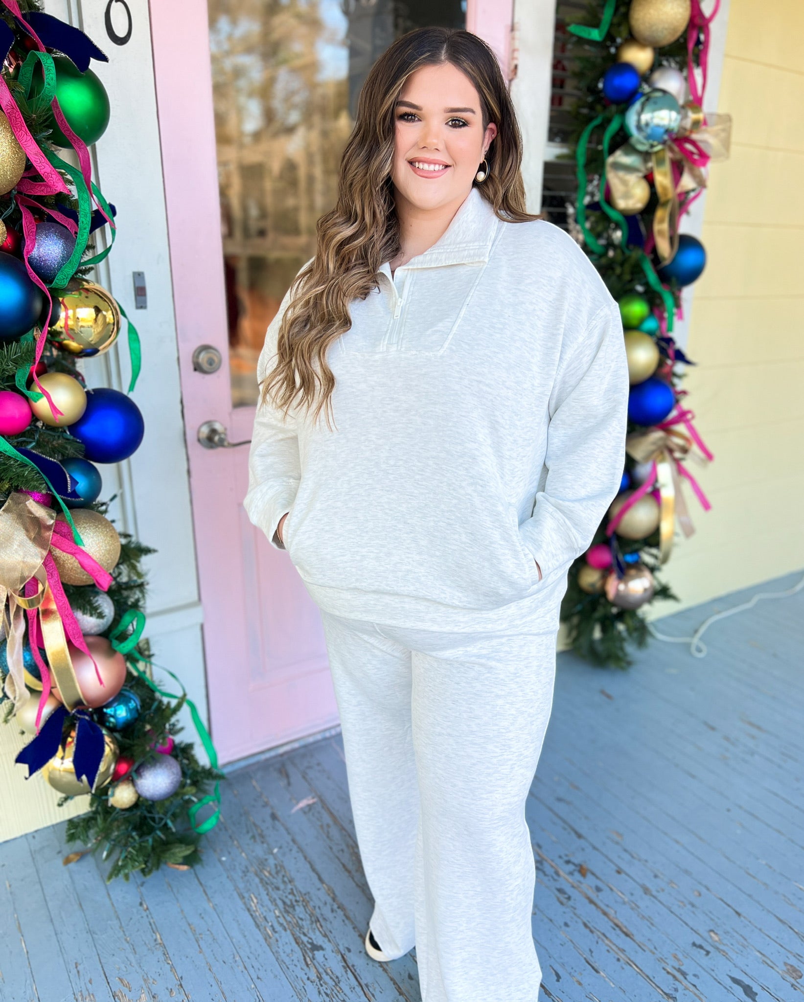 Running Late Scuba Quarter Zip PULLOVER - Lt. Heather Grey