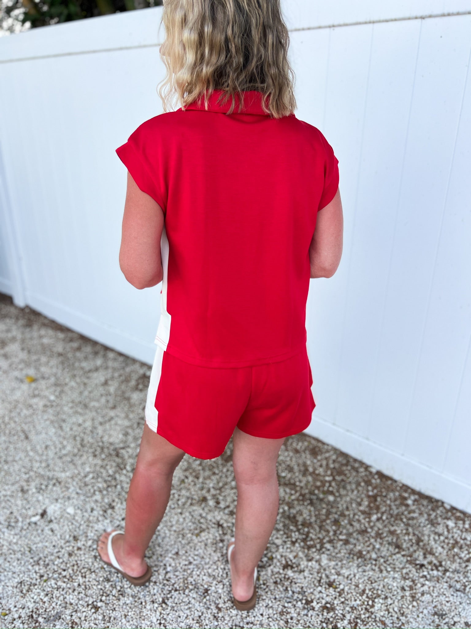 Can't Talk Casual Top and Shorts Set - Red