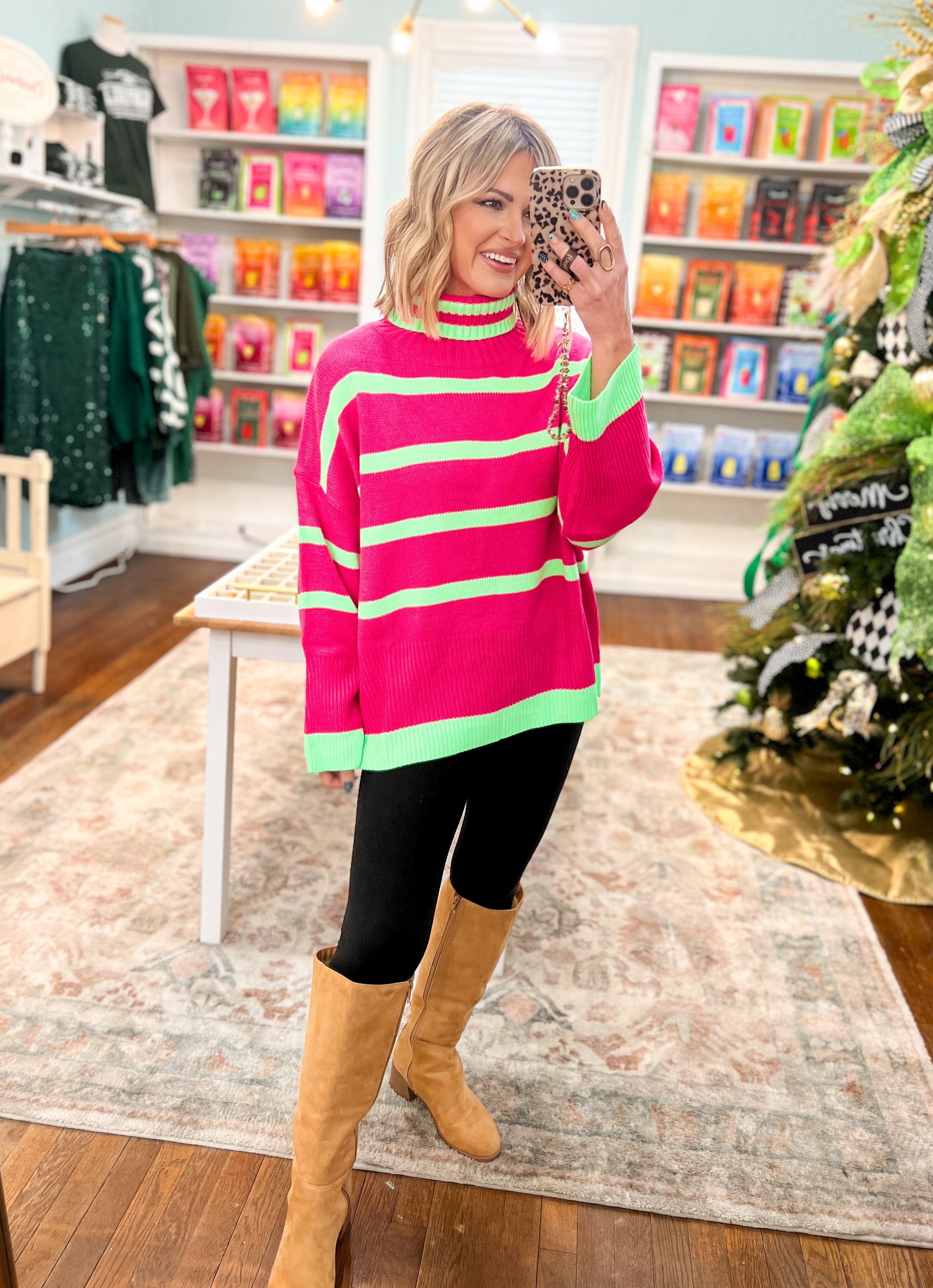 Colorful Personality Stripe Sweater Top